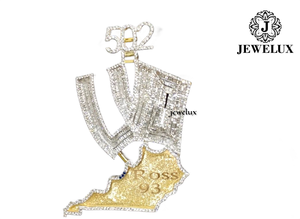 Jewelux Luxury Iced Out Gold Plated 925 Silver Freshwater Pearl Design Hip Hop Charms Pendant Jewelry Jewelux IGI Certified - Product Image 4