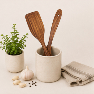 Ensemble de 4 cuillères et spatules de cuisine écologiques en bois d'acacia naturel, design moderne, ustensiles de cuisine antiadhésifs - Product Image 6