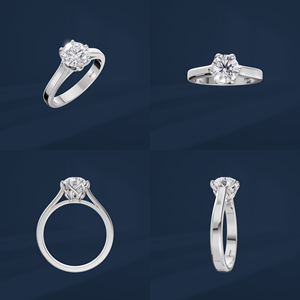 Anillo de Compromiso Clásico con Diamante Redondo de 1 Quilate en Platino PT950 para Mujer - Product Image 6