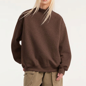 Sweat-shirt personnalisé pour femme à col montant en molleton brossé épais avec impression graphique personnalisée, coupe ample et bordure côtelée - Product Image 3