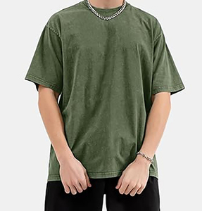 T-shirt unisexe d'été de haute qualité, col rond large, manches courtes, coupe oversize, en coton 250 g/m², effet délavé vintage, taille OEM - Product Image 2