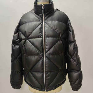 Vestes matelassées en cuir, vêtements d'extérieur d'hiver, vestes matelassées en cuir tendance, style confortable et élégant - Product Image 1