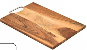 Planche à découper classique en bois de cerisier, faite à la main, durable, plateau de service rustique pour le pain, le fromage et les légumes - Product Image 1