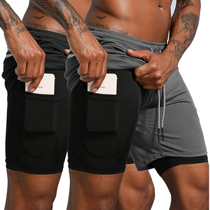 Pantalones Cortos Deportivos 2 en 1 para Hombre, Compresión y Running, Secado Rápido, Logotipo Personalizado, Suministro al por Mayor - Product Image 1
