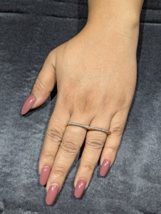 Bague victorienne REYES artisanale en argent sterling 925 avec deux diamants naturels pour femme, bijoux personnalisés en rhodium noir - Product Image 6