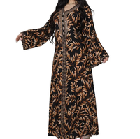 Robe Abaya Traditionnelle de Haute Qualité pour Femmes Musulmanes en Polyethersulfone Vintage à Manches Longues Maxi Abaya Respirante
