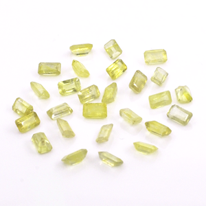 พลอยแซฟไฟร์สีเหลืองธรรมชาติจากกรุงเทพฯ ทรงแปดเหลี่ยมเจียระไนขนาด 3x5 มม. พลอยแซฟไฟร์สีเหลืองธรรมชาติแบบเจียระไนสำหรับทำเครื่องประดับ - Product Image 4