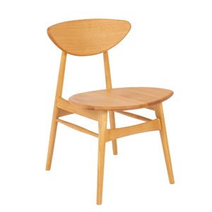 Silla de Comedor Moderna e Informal con Madera de Roble Maciza Resistente, Respaldo Curvo Confortable y Patas de Madera de Roble - Product Image 1