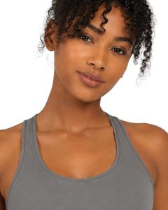 Ensemble de sport et fitness pour femme : débardeur de yoga gris anthracite personnalisé et short cycliste noir, coupe ajustée, pour la gym et l'entraînement - Product Image 5
