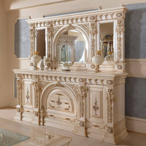 Luxury Neoclassical Style Dining Room Furniture Set Mahogany Wood Rectangular Dining Table Elegant Carved with <b>Buffet</b> <b>Cabinet</b> - Product Image 6