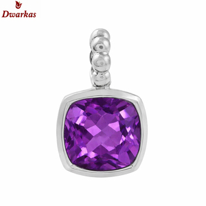 Colgante de diseño perfecto para niñas, con piedra de amatista verde, collar de plata de ley 925 con colgante de piedra preciosa, con sello 925. - Product Image 2