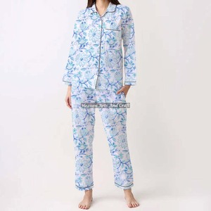 Conjunto de Pijamas de Algodón 100% para Mujer, Ropa de Dormir Suave para el Hogar, Conjunto de Pijamas de Primavera/Verano con Estampado Floral/Personajes/Letras/Estampado/Vacaciones/Árbol PJ043 - Product Image 5