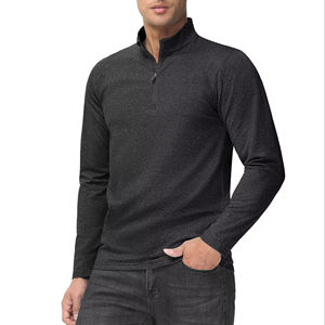 Nouveau design – T-shirt de sport pour homme à manches longues et demi-zip, 100 % polyester - Product Image 3