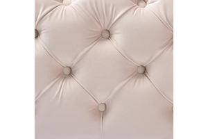 Pouf de style touffeté en tissu rose bébé au design moderne de luxe, tabouret gonflé avec jambe dorée pour le salon - Product Image 4