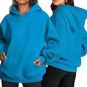 เสื้อสเวตเชิ้ตมีฮู้ดโอเวอร์ไซส์สำหรับผู้หญิง สีพื้น แขนยาว ผ้าฝ้ายฟลีซ มีกระเป๋า เหมาะสำหรับใส่ในฤดูใบไม้ร่วง - Product Image 6