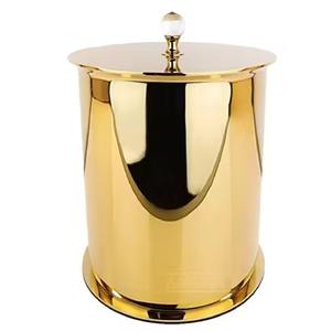 Poubelle en métal d'inspiration luxueuse avec des détails lisses pour salon, chambre et cuisine - Product Image 3