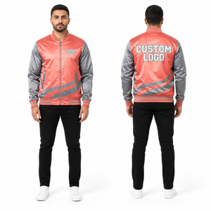 Veste en satin brodée pour homme, personnalisable, vente en gros, luxe, promotion d'équipe, marque privée, polyester et nylon matelassé, brillant et soyeux - Product Image 4
