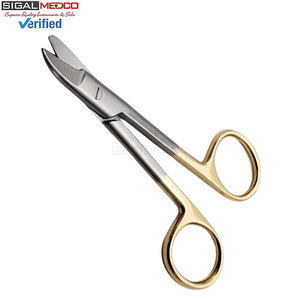 กรรไกรตัดขอบครอบฟัน 4.25 นิ้ว โค้ง ทำจากสแตนเลสสตีล ความแม่นยำสูง ใช้งานด้วยมือ ได้รับการรับรองมาตรฐาน CE ด้ามจับชุบทอง - Product Image 2