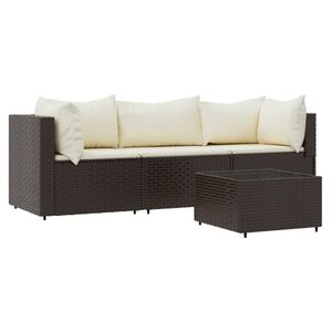 Ensemble de salon de jardin en crème marron pour l'aménagement extérieur et les divertissements en plein air - Product Image 2
