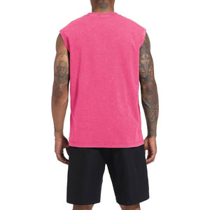 Débardeurs graphiques pour hommes en coton, pour l'entraînement et la gym, sans manches, style délavé, vintage, décontracté d'été, athlétique - Product Image 2