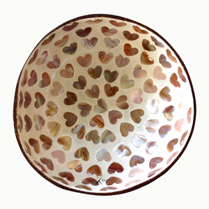 Ensemble de bols en coquille de noix de coco et nacre, faits à la main, écologiques, personnalisables, pour servir et décorer les salades - Product Image 5