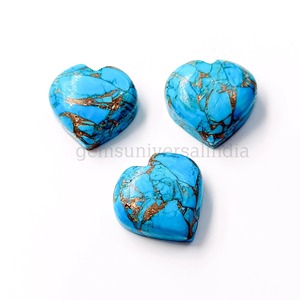 Piedra Preciosa de Cobre Turquesa AAA en Forma de Corazón, Tallada Suavemente, 20mm, Piedra Suelta para Colgante, Precio al por Mayor para Fabricación de Joyería - Product Image 3