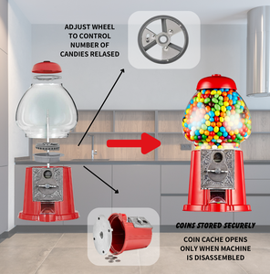 Distributeur de bonbons Kwang Hsieh 15 "rose antique Gumball Machine avec support - Product Image 4