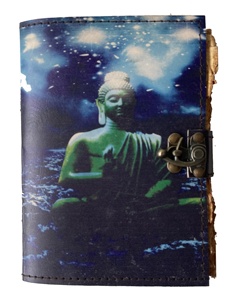 Leather Printed Journal Notebook Handmade Buddha Print Design Vintage Deckle Edge Paper Journals For Men And Women - Craft Unlin - Product Image 1