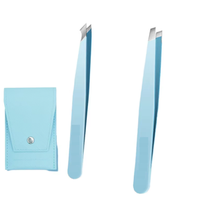 Wholesale Private Label Custom High Quality Slanted Head Eyebrow Clip Stainless Steel Eyebrow Tweezers - Product Image 6