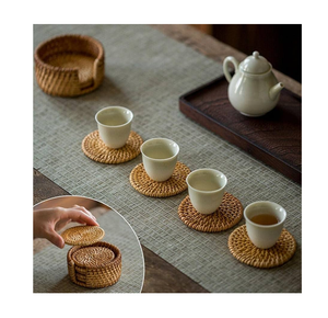 ที่รองแก้วกาแฟและไวน์หวายสานอย่างสวยงาม สำหรับบ้านสมัยใหม่ โรงแรม บาร์ โต๊ะอาหาร กำลังขายดี - Product Image 3
