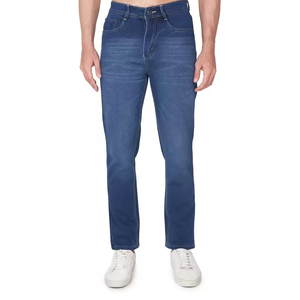 Jeans en denim pour hommes, design personnalisé orienté vers l'exportation, qualité supérieure, coupe slim, droite, décontractée, élégante, été, couleur unie, taille moyenne - Product Image 1
