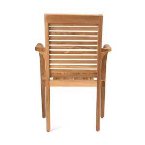 Teak Solid Wood Modern Design Outdoor Dining <b>Chair</b> with Tapered Legs Durable and <b>Stackable</b> - Product Image 3