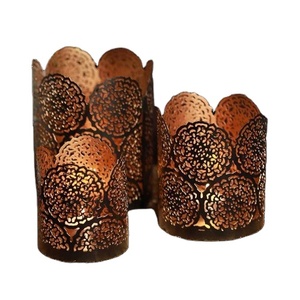 Qualité d'exportation Maison Hôtel Décoration Bougeoir Style Unique Standard Métal Votive Titulaire Noir Poudre Enduit - Product Image 1