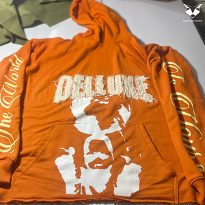 Sudadera con Capucha para Hombre de la Mejor Calidad, Color Naranja Clásico, 100% Algodón, Poliéster y Felpa, Logotipo Personalizado Disponible - Product Image 6