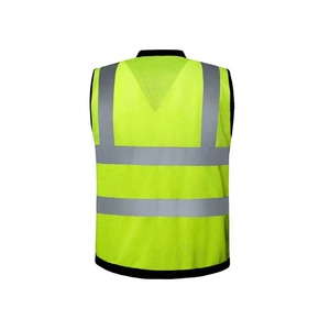 Gilet de sécurité réfléchissant haute visibilité avec poches zippées, vêtements de travail pour hommes, vêtements d'extérieur décontractés en couleurs orange, jaune, vert - Product Image 3
