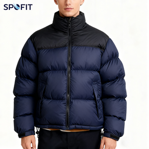 Veste matelassée légère pour homme, à blocs de couleurs, avec capuche et fermeture éclair, pour l'hiver - Product Image 6