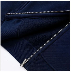 Sudadera con capucha de forro polar con cremallera para hombre, talla grande, nueva, estilo holgado, estampado por transferencia, 100% algodón, para otoño - Product Image 4