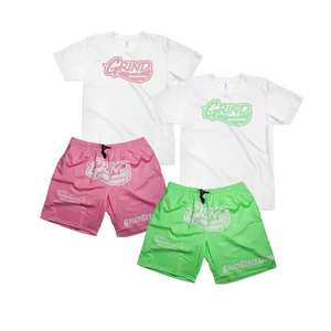 Sudadera y conjunto de pantalones cortos unisex con estampado de logotipo personalizado, estilo streetwear, hip hop, para hombre y mujer. - Product Image 1