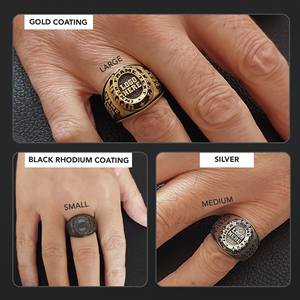 แหวนสั่งทำ BOJ รุ่น 024 สลักชื่อและโลโก้ตามต้องการ แหวนเงินแท้ 925 ชุบทอง ดีไซน์ทำมือ ราคาพิเศษ - Product Image 4