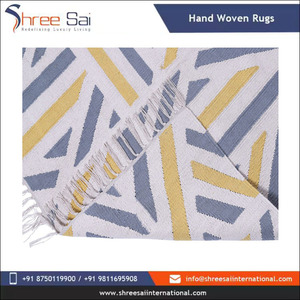 Alfombra a rayas moderna más vendida Alfombras de algodón bordadas hechas a mano del fabricante indio Hermoso diseño - Product Image 4