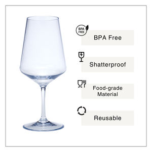 [Holar] Copas de vino de plástico inastillables personalizadas hechas en Taiwán para Banquete de fiesta de cumpleaños de aniversario de boda - Product Image 2