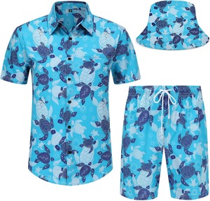 เสื้อเชิ้ตชายแขนสั้นลายทรอปิคอลสำหรับใส่เที่ยวทะเล ใส่สบายๆ ติดกระดุม เหมาะสำหรับวันหยุดฤดูร้อน สีสันสดใส น้ำหนักเบา เสื้อชายหาดสำหรับผู้ชาย - Product Image 2