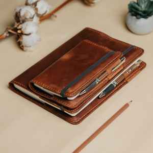 Protège-cahier A5 en cuir anti-odeur robuste pour réunions de bureau, étui de protection pour journal, organiseur rechargeable LNBC-0093 - Product Image 6