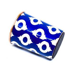 Gobelet en cuivre imprimé bleu, verre artistique pour l'eau, tasse en métal design, vaisselle de cuisine réutilisable, collection cadeau - Product Image 4