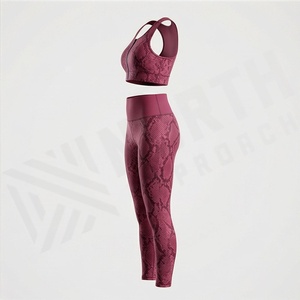 Ensemble de vêtements de sport pour femmes en nylon et élasthanne sur mesure, vêtements de compression pour la gym, ensemble de yoga, vêtements de sport sans couture pour femmes, vente en gros - Product Image 3