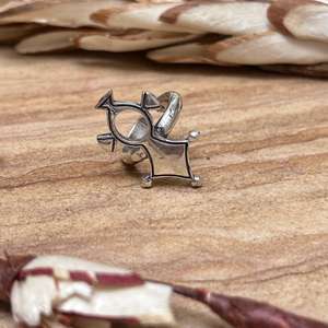 Ethnic Geometric Abalak Brass Statement Ring <b>Women</b> 925 Silver Plated Tribal Square Design Tuareg Berber Wedding Ring Wholesale - Product Image 2