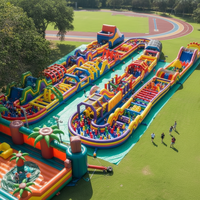 Structure gonflable commerciale d'extérieur en PVC certifiée EN14960, capacité 50 personnes, équipement de divertissement pour parc de loisirs et de saut