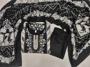 Traje Salwar Kameez pakistaní listo para usar, para fiestas, estilo tradicional, estampados digitales, bordado con lentejuelas, detalles de encaje, poliéster - Product Image 5