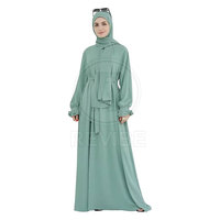 Abaya élégante et stylée pour femmes, en coton respirant et léger, longueur au sol, vêtements islamiques modernes, manches longues, tenue décontractée.