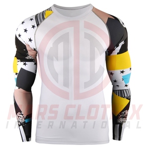 Unique Style Breathable Rash Guard High Quality Spandex/Polyester Full Sleeve Fitness Wear <b>Men</b> <b>Compression</b> <b>Shirt</b> - Product Image 2